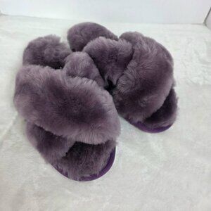 Bearpaw  Sheepskin Open Toe Slippers 7 New